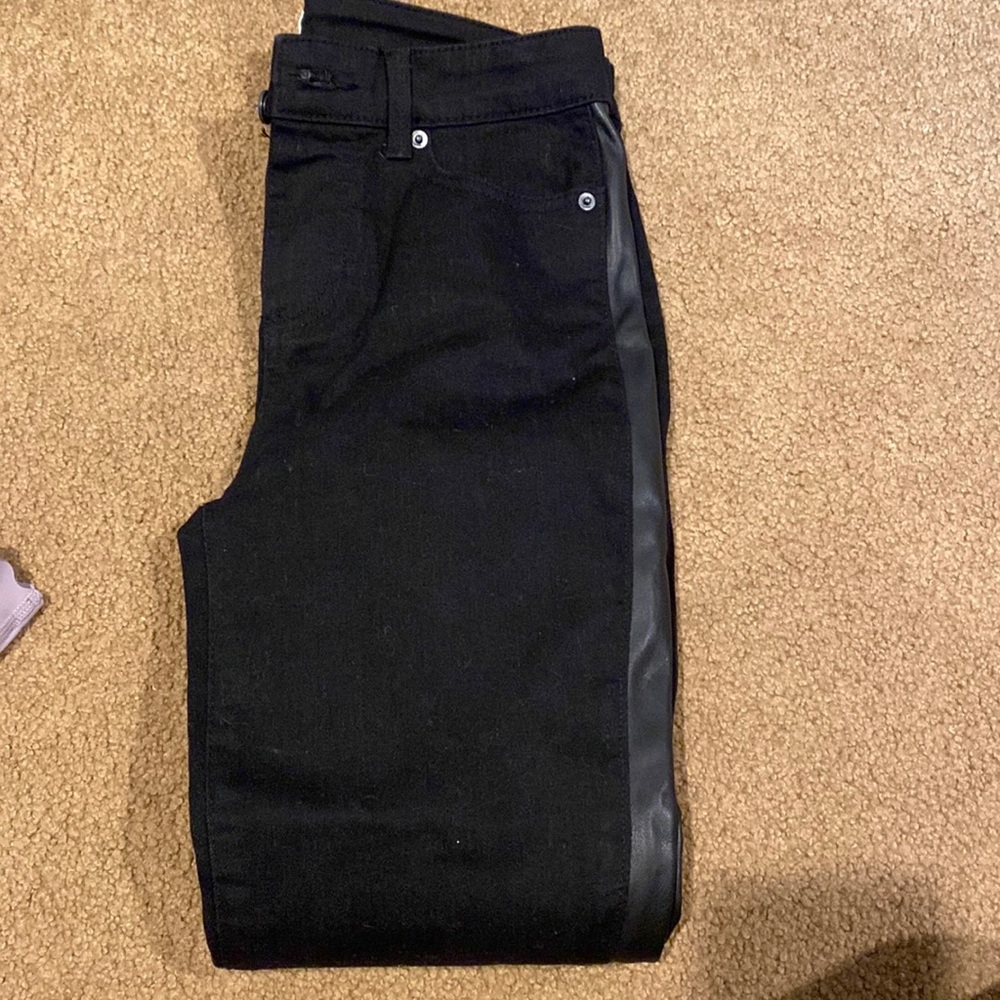 Ecru clothing black jeans with leather stripe size 4